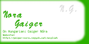 nora gaiger business card
